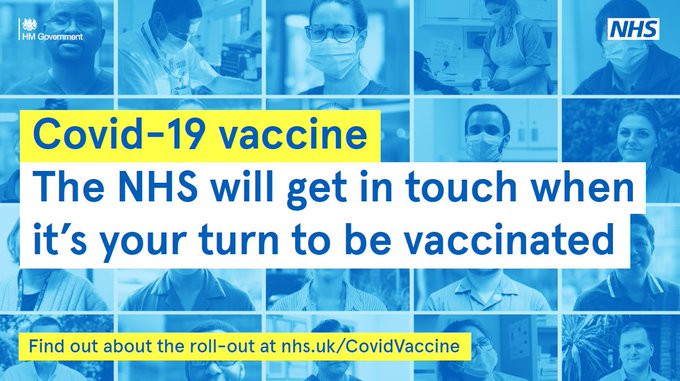 The NHS will get in touch when it is you turn to be vaccinated.